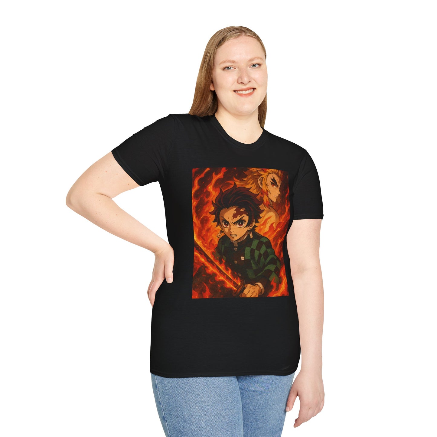 Demon Slayer Graphic Tee, Unisex Anime Shirt, Softstyle T-Shirt for Fans, Casual Wear, Gift for Otaku