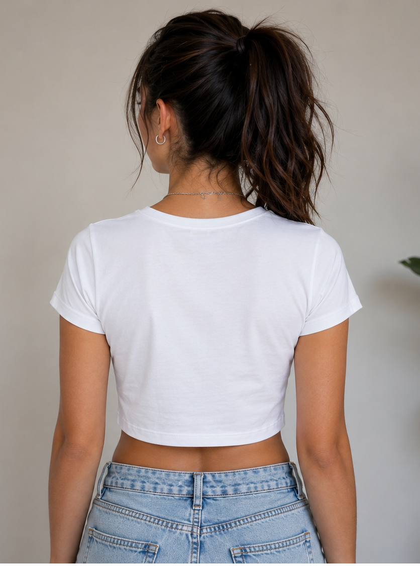 Marvel Spider-Man Logo Women's White Crop Top | Pink Spider Graphic Baby Tee