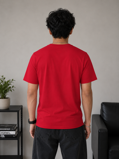 One Piece Monkey D. Luffy Oversized T-Shirt | Red Graphic Anime Typography Tee