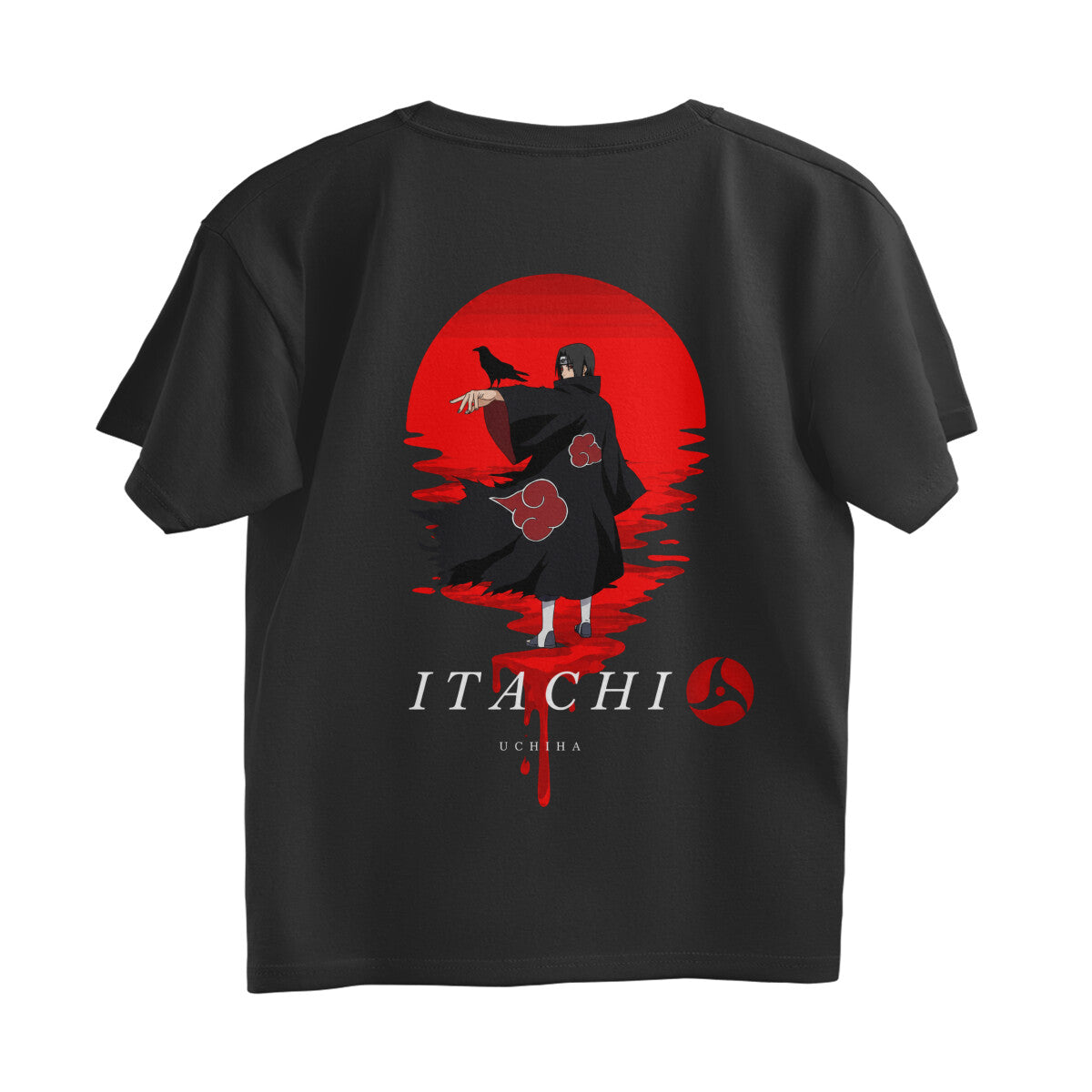 Naruto Itachi Uchiha Oversized T-Shirt | Black Akatsuki Sharingan Eyes Box Tee